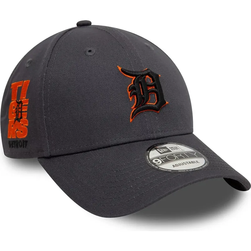 gra-justerbar-buet-kasket-med-orange-logo-9forty-side-patch-fra-detroit-tigers-mlb-fra-new-era
