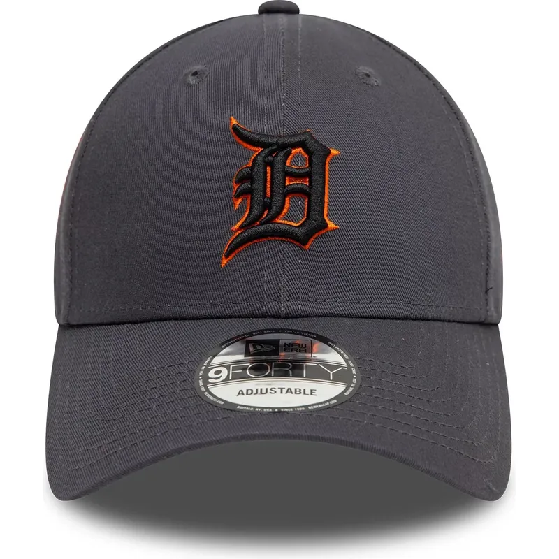 gra-justerbar-buet-kasket-med-orange-logo-9forty-side-patch-fra-detroit-tigers-mlb-fra-new-era