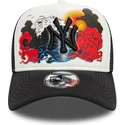 cappellino-trucker-bianco-e-nero-9forty-a-frame-graphic-di-new-york-yankees-mlb-di-new-era