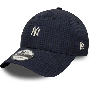 Cappellino curvo blu marino regolabile 9FORTY Seersucker dei New York Yankees MLB di New Era