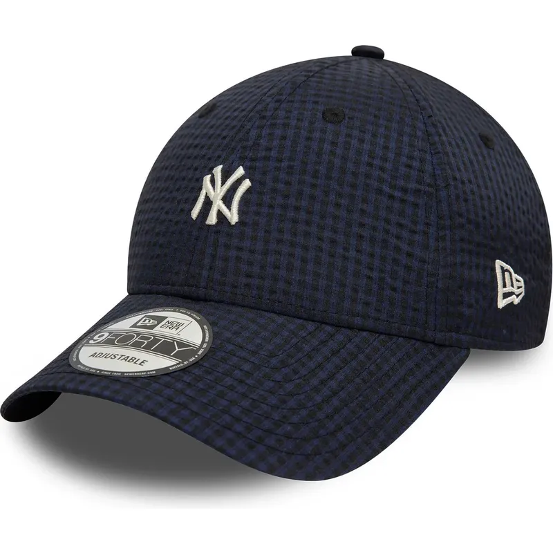 cappellino-curvo-blu-marino-regolabile-9forty-seersucker-dei-new-york-yankees-mlb-di-new-era