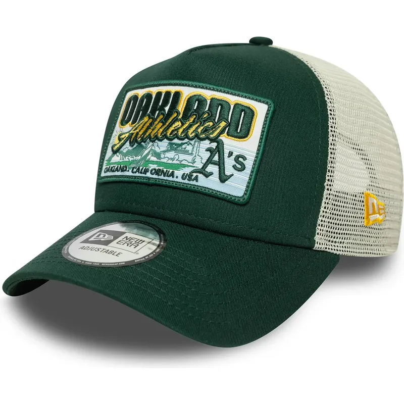 cappellino-trucker-verde-9forty-a-frame-patch-di-oakland-athletics-mlb-di-new-era