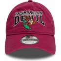 casquette-courbee-rouge-ajustable-9twenty-washed-diable-tasmanie-looney-tunes-new-era