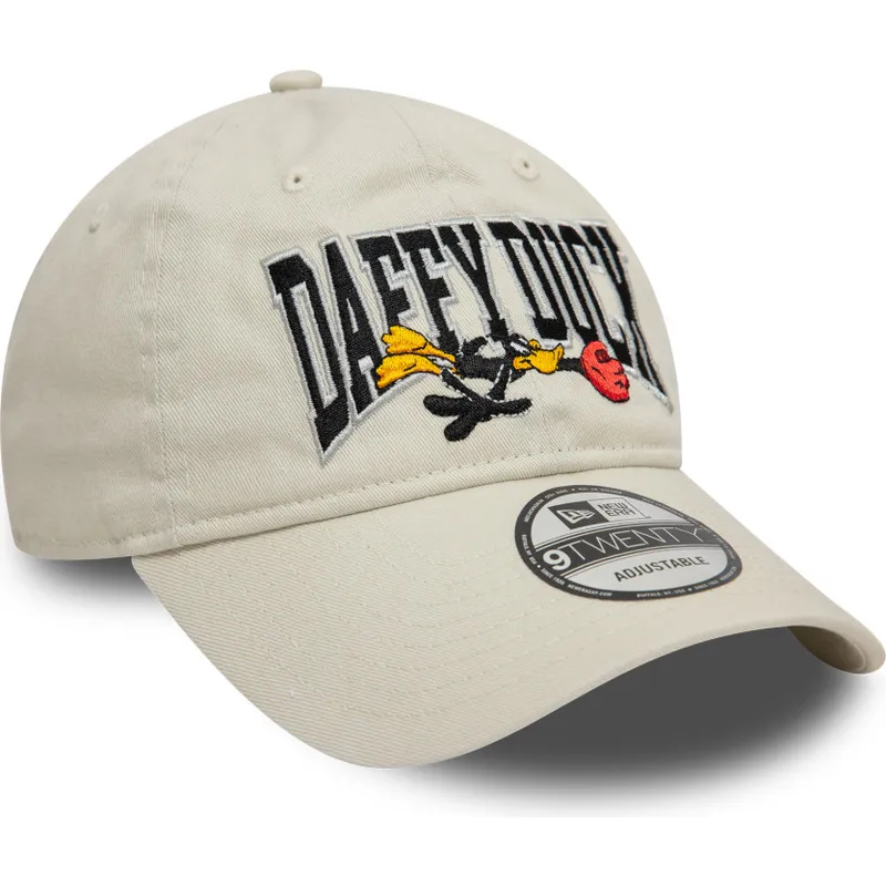 cappellino-curva-beige-regolabile-9twenty-washed-di-daffy-duck-looney-tunes-di-new-era