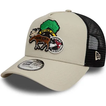 Gorra trucker beige y negra 9FORTY A Frame Outdoor Patch de New Era