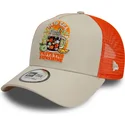 cappellino-trucker-beige-e-arancione-9forty-a-frame-summer-patch-di-taste-the-sunshine-di-new-era