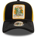 casquette-trucker-noire-et-jaune-9forty-a-frame-summer-patch-beat-the-heat-new-era