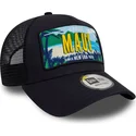 casquette-trucker-bleue-marine-9forty-a-frame-license-plate-maui-villes-et-plages-new-era