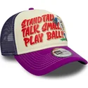 gorra-trucker-beige-y-violeta-9forty-a-frame-graphic-de-stand-tall-talk-small-play-ball-de-new-era