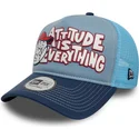 blaue-9forty-a-frame-graphic-trucker-kappe-von-attitude-is-everything-von-new-era
