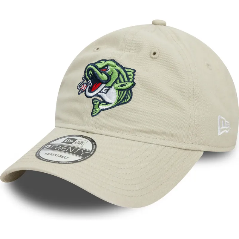 cappellino-curvo-beige-regolabile-9twenty-dei-gwinnett-stripers-milb-di-new-era