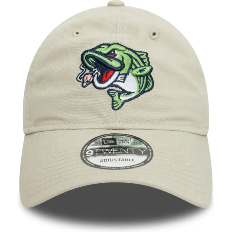 cappellino-curvo-beige-regolabile-9twenty-dei-gwinnett-stripers-milb-di-new-era