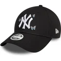 schwarze-verstellbare-curved-cap-fur-damen-9twenty-icon-butterflies-der-new-york-yankees-mlb-von-new-era