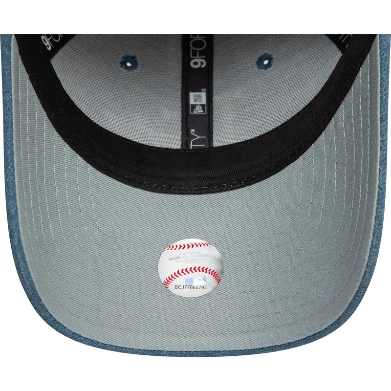 blaue-verstellbare-curved-cap-fur-damen-9forty-denim-icon-heart-der-los-angeles-dodgers-mlb-von-new-era