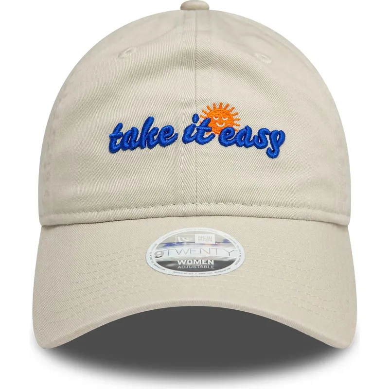 bezowa-regulowana-czapka-z-zakrzywionym-daszkiem-dla-kobiet-9twenty-take-it-easy-od-new-era