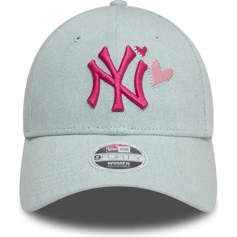 cappellino-con-visiera-curva-azzurro-chiaro-regolabile-da-donna-con-logo-rosa-9forty-denim-icon-heart-dei-new-york-yankees-mlb-d