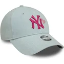 cappellino-curvo-azzurro-regolabile-da-donna-con-logo-rosa-9forty-denim-icon-heart-dei-new-york-yankees-mlb-di-new-era