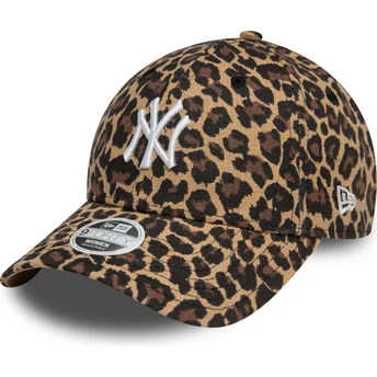 Cappello curvo leopardato cinghia regolabile 9FORTY dei New York Yankees MLB di New Era