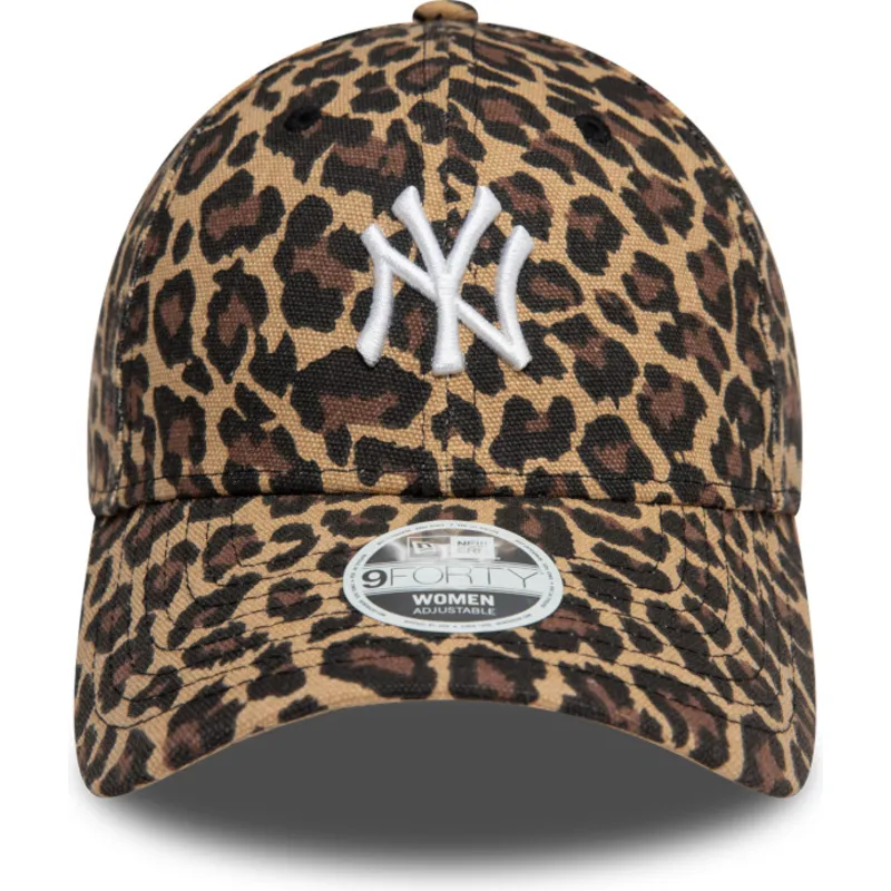cappellino-curvo-leopardato-regolabile-da-donna-9forty-dei-new-york-yankees-mlb-di-new-era