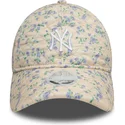 casquette-courbee-beige-ajustable-pour-femme-9twenty-floral-quilt-new-york-yankees-mlb-new-era