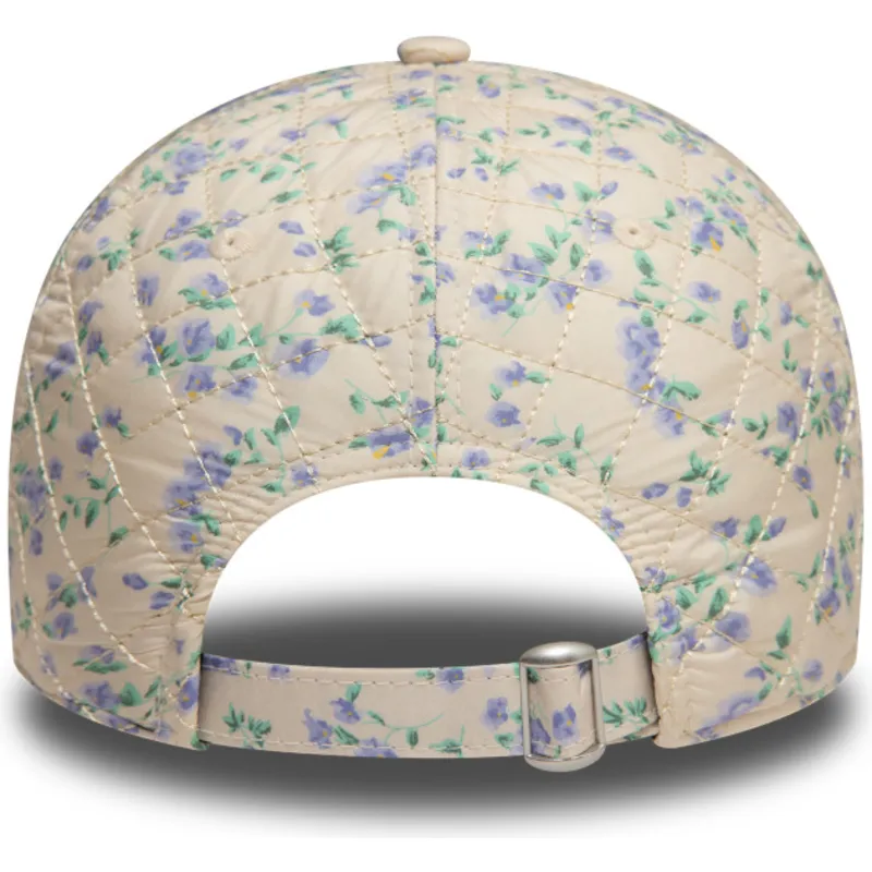 beige-justerbar-bojd-keps-for-kvinnor-9twenty-floral-quilt-new-york-yankees-mlb-fran-new-era