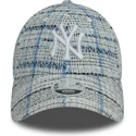 cappello-curvo-blu-regolabile-da-donna-9forty-tweed-dei-new-york-yankees-mlb-di-new-era