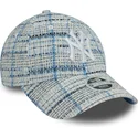 cappello-curvo-blu-regolabile-da-donna-9forty-tweed-dei-new-york-yankees-mlb-di-new-era