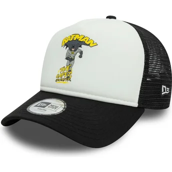 Gorra trucker blanca y negra para niño 9FORTY A Frame de Batman DC Comics de New Era