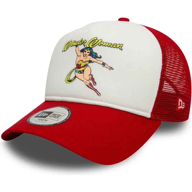 cappellino-trucker-bianco-e-rosso-per-bambino-9forty-a-frame-di-wonder-woman-dc-comics-di-new-era