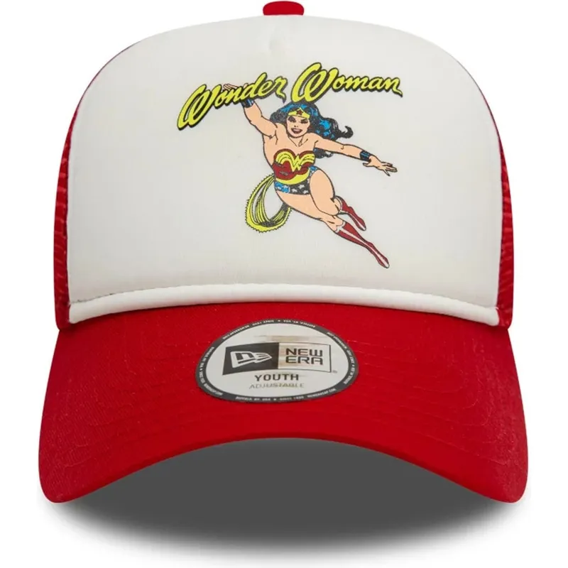 cappellino-trucker-bianco-e-rosso-per-bambino-9forty-a-frame-di-wonder-woman-dc-comics-di-new-era