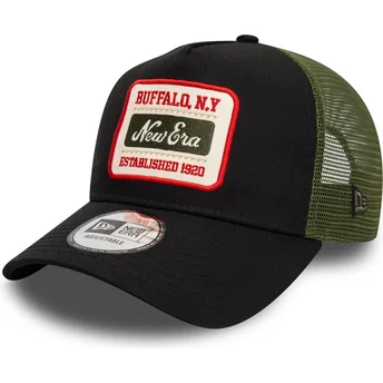 Gorra trucker sort og grøn 9FORTY A Frame Patch fra New Era