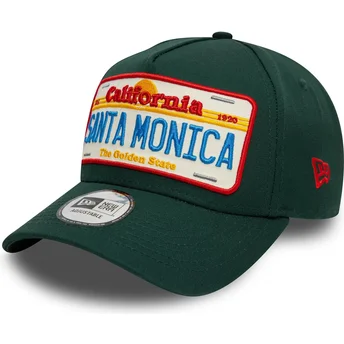 Casquette courbée verte snapback 9FORTY A Frame License Plate Santa Monica Villes et plages New Era