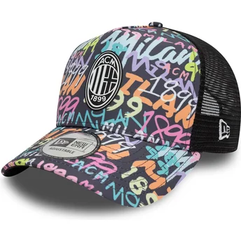 Gorra trucker multicolor 9FORTY A Frame Grafiti All Over Print de AC Milan Serie A de New Era