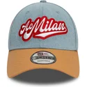 cappellino-curvo-blu-e-marrone-regolabile-9forty-denim-di-ac-milan-serie-a-di-new-era