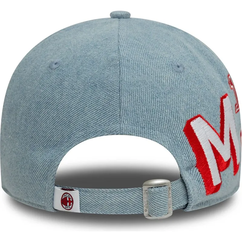 blaue-und-braune-verstellbare-curved-cap-9forty-denim-von-ac-milan-serie-a-von-new-era