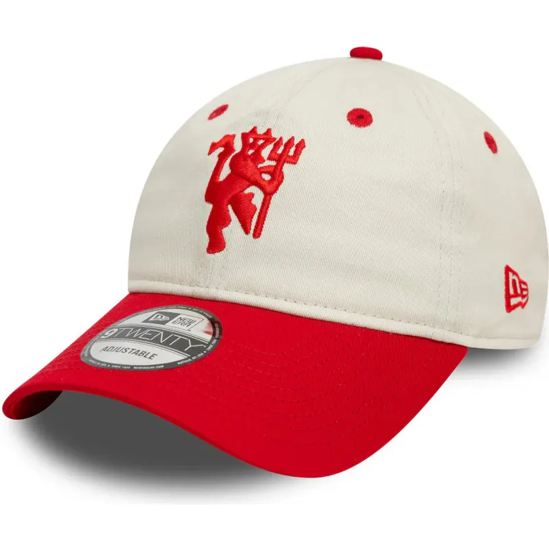 cappellino-curvo-bianco-e-rosso-regolabile-9twenty-contrast-visor-di-manchester-united-football-club-premier-league-di-new-era