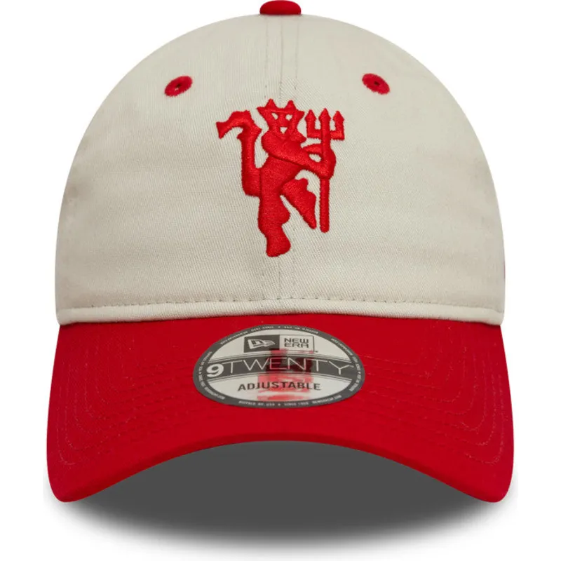 cappellino-curvo-bianco-e-rosso-regolabile-9twenty-contrast-visor-di-manchester-united-football-club-premier-league-di-new-era