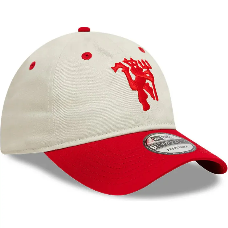 cappellino-curvo-bianco-e-rosso-regolabile-9twenty-contrast-visor-di-manchester-united-football-club-premier-league-di-new-era