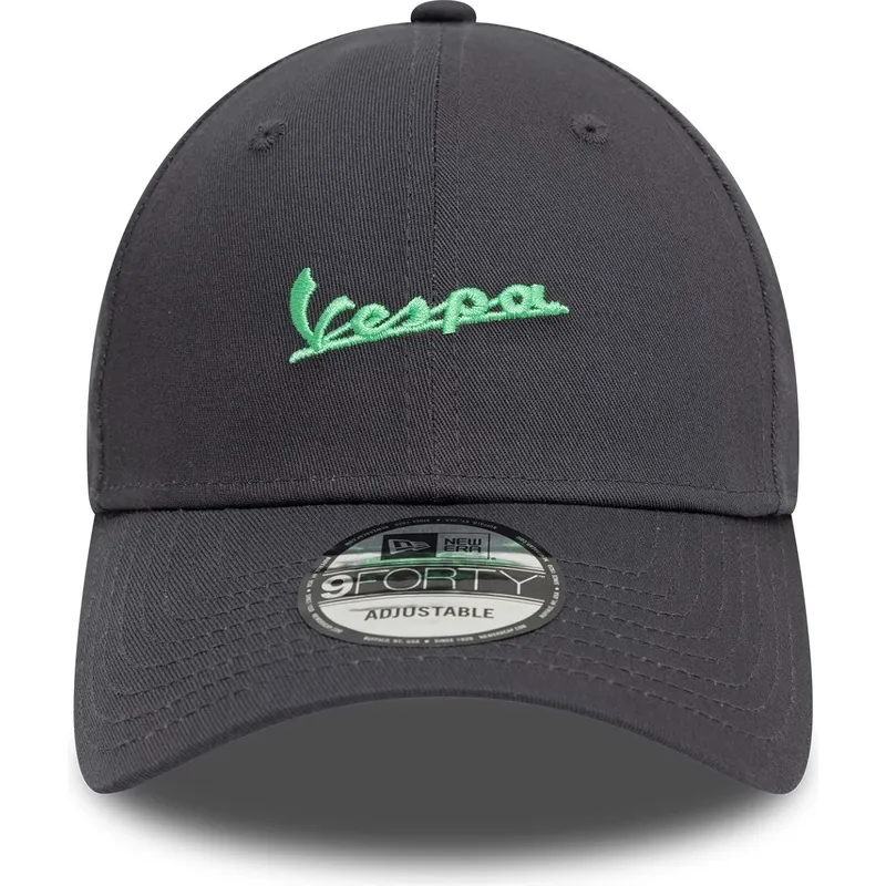cappellino-visiera-curva-grigio-regolabile-con-logo-verde-9forty-side-print-di-vespa-piaggio-di-new-era