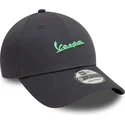 new-era-curved-brim-green-logo-9forty-side-print-vespa-piaggio-grey-adjustable-cap