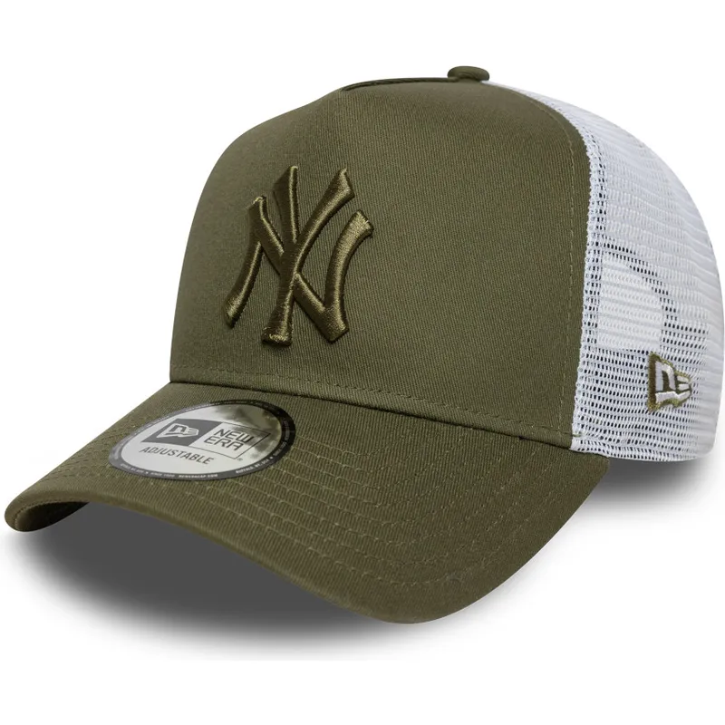 zielono-biala-czapka-truckerka-z-zielonym-logo-a-frame-league-essential-new-york-yankees-mlb-od-new-era