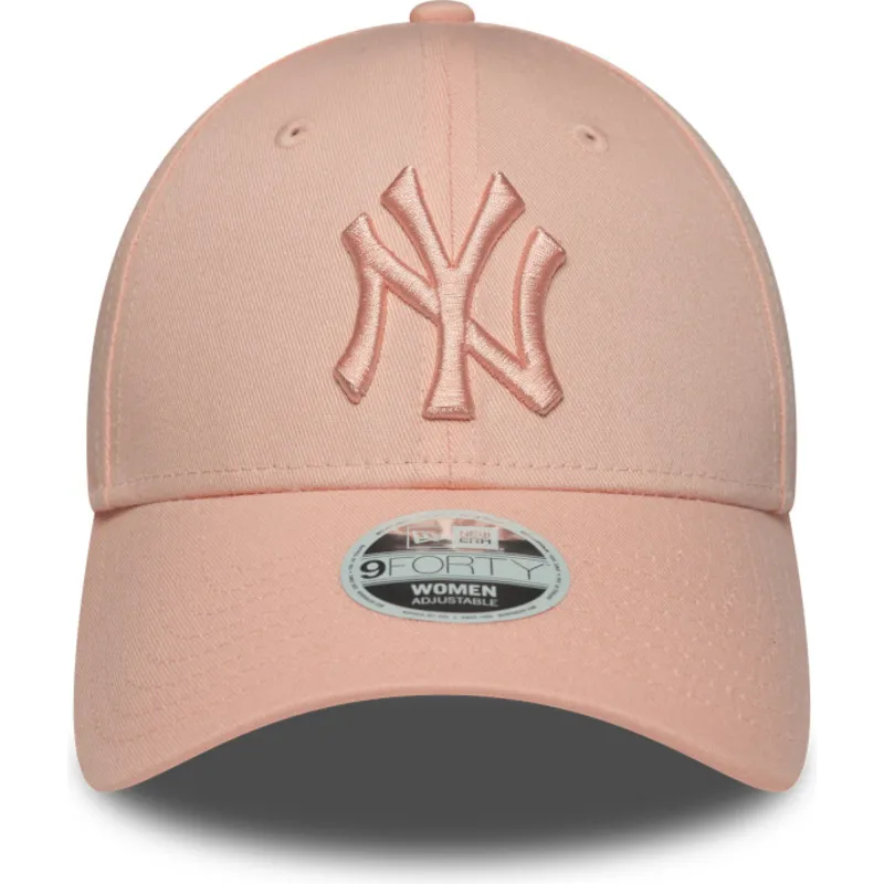 rosa-justerbar-kurvkeps-for-damer-med-rosa-logotyp-9forty-league-essential-new-york-yankees-mlb-fran-new-era