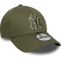 cappellino-con-visiera-curva-verde-regolabile-con-logo-verde-9forty-outline-di-new-york-yankees-mlb-di-new-era