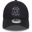 verstellbare-marineblaue-gebogene-kappe-mit-marineblauem-logo-9forty-outline-der-new-york-yankees-mlb-von-new-era