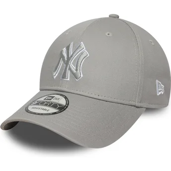 New Era New York Yankees MLB 9FORTY Outline grå justerbar buet kasket