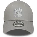 9forty-verstellbare-graue-kappe-mit-gebogenem-schirm-outline-new-york-yankees-mlb-von-new-era