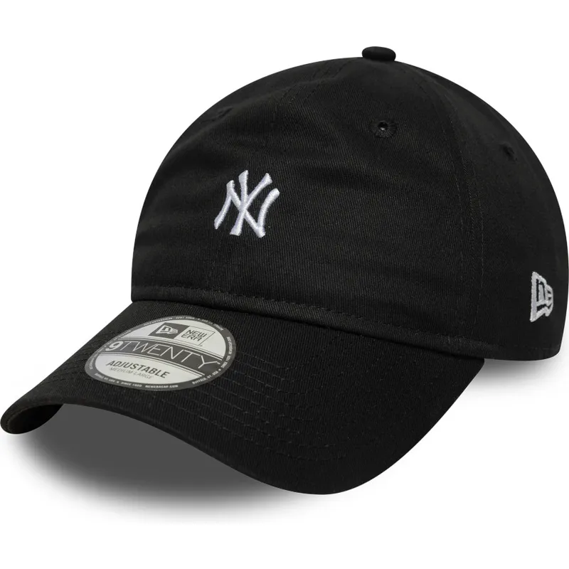 justerbar-sort-kurvet-kasket-9twenty-mini-logo-fra-new-york-yankees-mlb-fra-new-era