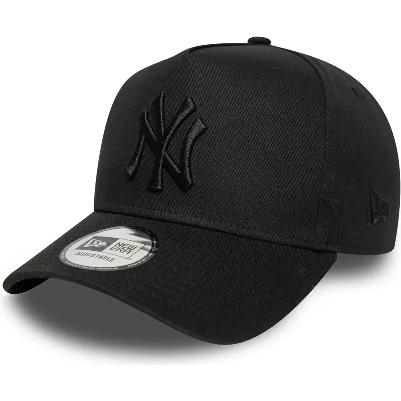 new-york-yankees-mlb-new-era-svart-bojd-snapback-keps-med-svart-e-frame-league-essential-logga