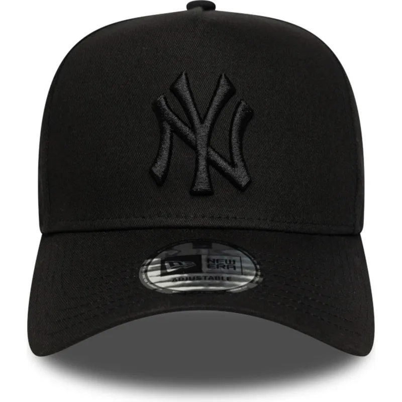 new-york-yankees-mlb-new-era-svart-bojd-snapback-keps-med-svart-e-frame-league-essential-logga