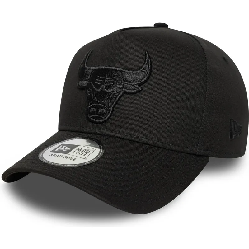czarna-zakrzywiona-czapka-snapback-e-frame-essential-chicago-bulls-nba-od-new-era